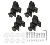 PATIKIL 1.8x1.3x2.1" Desk Divider Support Clamp, 4 Pcs Aluminum Desk Shield Clamp Desk Divider Partition Clamp Sneeze Guard Clamp Bracket for Office Home Desk Panel, Black