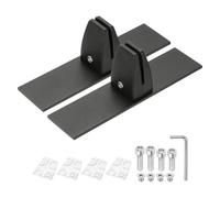 PATIKIL 1.8x1.3x2.5 Desk Divider Support Clamp, 2 Pcs Aluminum Desk Shield Clamp Desk Divider Partition Clamp Sneeze Guard Clamp Bracket for Office Home Desk Panel, Black