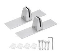 PATIKIL 1.8x1.3x2.5" Desk Divider Support Clamp, 2 Pcs Aluminum Desk Shield Clamp Desk Divider Partition Clamp Sneeze Guard Clamp Bracket for Office Home Desk Panel, Silver