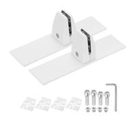 PATIKIL 1.8x1.3x2.5" Desk Divider Support Clamp, 2 Pcs Aluminum Desk Shield Clamp Desk Divider Partition Clamp Sneeze Guard Clamp Bracket for Office Home Desk Panel, White