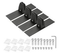 PATIKIL 1.8x1.3x2.5" Desk Divider Support Clamp, 4 Pcs Aluminum Desk Shield Clamp Desk Divider Partition Clamp Sneeze Guard Clamp Bracket for Office Home Desk Panel, Black