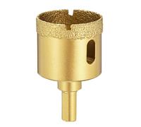 PATIKIL 1-9/16" Diamond Hole Saw 40mm Diamond Tip Hole Cutter 3-Flat Shank for Hand Drilling Ceramic Porcelain Marble Tiles Stone Brick Hard Material - Gold Tone