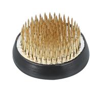 PATIKIL 1.9" Flower Frog, Brass Flower Arrangement Holder Round Floral Pin Frogs Ikebana Arranger Tool for Vase Supplies Home Office DIY Craft, Gold