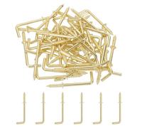 PATIKIL 1.9 Inch Ceiling Hooks for Hanging Plants, 50 Pcs Copper Plating Metal Screw-in Ceiling Cup Hooks L Shape Self-Tapping Screw Eye Bolt for Indoors Outdoors