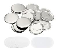 PATIKIL 1.95inch Button Parts, 50Pcs Round Badge Parts DIY Pin Maker Kit for Button Maker Machine with Metal Cover Metal Base, Film and Blank Paper