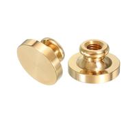 PATIKIL 1" Blank Wax Seal Stamp Head, 2Pcs Round Brass Sealing Wax Stamp Heads for DIY Card Making Envelope Sealing Wedding Invitation Crafting, Gold Tone