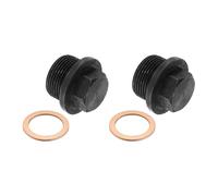 PATIKIL 1" BSP Pipe Plug Fitting, 2 Pcs Outer Hex Head Socket Flange Male Thread Pipe Cap Adapter Connector with Copper Washer for Sealing Oil Gas Water
