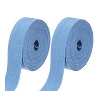 PATIKIL 1" Denim Ribbon, 2 Roll Total 11 Yard Layering Jean Fabric Craft Pure Color Strip for Bow DIY Making Hair Clip Garment Sewing Decorations, Blue