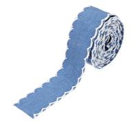 PATIKIL 1" Denim Ribbon, 4 Yard Layering Jean Fabric Craft Wavy Edge Strip for Bow DIY Making Hair Clip Garment Sewing Decorations, White