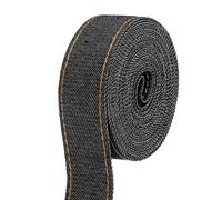 PATIKIL 1" Denim Ribbon, Total 3.3 Yard Layering Jean Fabric Craft Pure Color Strip for Bow DIY Making Hair Clip Garment Sewing Decorations, Black