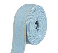 PATIKIL 1" Denim Ribbon, Total 3.3 Yard Layering Jean Fabric Craft Pure Color Strip for Bow DIY Making Hair Clip Garment Sewing Decorations, Light Blue