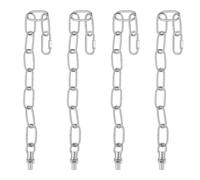 PATIKIL 1 ft Light Fixture Chain, 4 Set Lighting Chain Metal Looping Link with Quick Link Screw Lock Connectors Up to 110 lbs for Pendant Lights Chandeliers Swag Lights, Silver Tone
