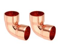 PATIKIL 1" ID 1.2mm Thick Elbow Copper Fitting, 2pcs 99.9% Pure Copper Pipe Fitting 90 Degree Short Radius Tube Connector Sweat Solder for HVAC Refrigeration System