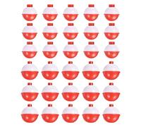 PATIKIL 1 Inch 1.5 Inch Fishing Bobber Bulk, 30 Pack Hard ABS Push Button Round Buoy Float Bobber Tackle, Red and White