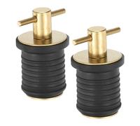 PATIKIL 1 Inch Boat Drain Plug, 2 Pcs T Handle Brass Boat Plug Snap Drain Marine Twist Plug Rubber Plugs for Yachts Kayaks Marine Boat Drains