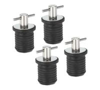 PATIKIL 1 Inch Boat Drain Plug, 4 Pcs T Handle Stainless Steel Boat Plug Snap Drain Marine Twist Plug Rubber Plugs for Yachts Kayaks Marine Boat Drains