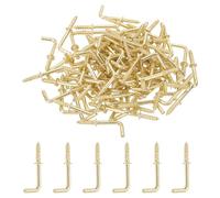 PATIKIL 1 Inch Ceiling Hooks for Hanging Plants, 100 Pcs Copper Plating Metal Screw-in Ceiling Cup Hooks L Shape Self-Tapping Screw Eye Bolt for Indoors Outdoors