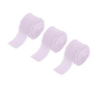PATIKIL 1 Inch Cotton Ribbon, 3 Roll Total 21 Yard Cotton Frayed Fringe Ribbon for Gift Wrapping Flower Bouquet Wedding Invitations DIY Crafts Decor, Purple