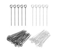 PATIKIL 1 Inch Eye Pins, Jewelry Making Headpins Straight Pins Findings Bendable for DIY Craft Bracelet Necklace Earring Pendant Making Supplies-400Pcs(Silver Dark Gray)