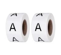 PATIKIL 1 Inch Letter-A Inventory Labels, 500Pcs Letter Stickers Round Circle Dots Labels Semi-Gloss Adhesive Stickers for Home Organization Office Storage, Black (2 Roll)