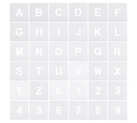 PATIKIL 1 Inch Letter Number Stencils, 36 Pack 2.5" Width Reusable Plastic Alphabet Numbers Templates Set for Painting, White