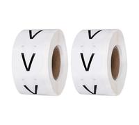 PATIKIL 1 Inch Letter-V Inventory Labels, 500Pcs Letter Stickers Round Circle Dots Labels Semi-Gloss Adhesive Stickers for Home Organization Office Storage, Black (2 Roll)