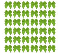 PATIKIL 1 Inch Mini Ribbon Bow 100 Pcs Satin Fabric Ribbon Flower Bows Appliques for DIY Craft Sewing Wedding Party Decoration, Light Green