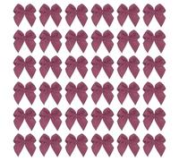 PATIKIL 1 Inch Mini Ribbon Bow 50 Pcs Satin Fabric Ribbon Flower Bows Appliques for DIY Craft Sewing Wedding Party Decoration, Dark Purple