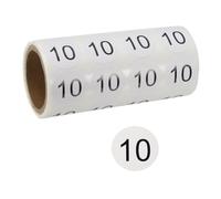 PATIKIL 1 Inch Number Stickers, Number 10 Sticker Numbers Labels Round Small Vinyl Self Adhesive Label Circle Decals 500 Pcs 1 Roll for Photo Album Poster Table, Black