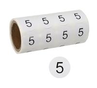 PATIKIL 1 Inch Number Stickers, Number 5 Sticker Numbers Labels Round Small Vinyl Self Adhesive Label Circle Decals 500 Pcs 1 Roll for Photo Album Poster Table, Black