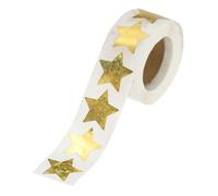 PATIKIL 1 Inch Star Stickers Roll, 1 Roll/500 Pcs Self-Adhesive Block Flash Stars Labels Metallic Foil Stickers Chart for Teacher Office Removal DIY Scrapbook, Yellow