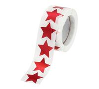 PATIKIL 1 Inch Star Stickers Roll, 1 Roll/500 Pcs Self-Adhesive Fine Flash Stars Labels Metallic Foil Stickers Chart for Teacher Office Removal DIY Scrapbook, Red
