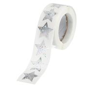 PATIKIL 1 Inch Star Stickers Roll, 1 Roll/500 Pcs Self-Adhesive Flash Stars Labels Metallic Foil Stickers Chart for Teacher Office Removal DIY Scrapbook, Silver