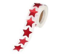 PATIKIL 1 Inch Star Stickers Roll, 1 Roll/500 Pcs Self-Adhesive Plate Flash Stars Labels Metallic Foil Stickers Chart for Teacher Office Removal DIY Scrapbook, Red