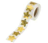 PATIKIL 1 Inch Star Stickers Roll, 1 Roll/500 Pcs Self-Adhesive Round Flash Stars Labels Metallic Foil Stickers Chart for Teacher Office Removal DIY Scrapbook, Gold