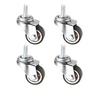 PATIKIL 1 Inch Stem Casters, 4 Pack Wire Shelf Caster Wheels Threaded Swivel Stem Wheels Wire Shelving for Rolling Cart Cart Wheels Furniture Replacement, Brown