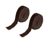 PATIKIL 1 Inch Velvet Ribbon, 2 Roll Total 6 Yard Velvet Frayed Fringe Ribbon for Gift Wrapping Flower Bouquet Wedding Invitations, Brown