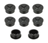 PATIKIL 1 Inch Wire Rubber Grommets, 8Pcs Desk Grommet Cable Grommet Hole Cover Cord Organizer Cable Pass Through for Office Home Table Countertop, Black