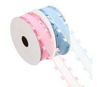 PATIKIL 1 Inch x 20 Yard Organza Chiffon Ribbon Set, Sheer Heart Decorative Ribbon for Valentine's Day Gift Wrapping Wreath Bow Craft DIY Decoration, Pink,Sky Blue