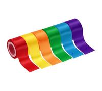 PATIKIL 1 Inch x 30 Yards Solid Satin Ribbon, 6Pcs Polyester Fabric Ribbon Roll Single Faced for Gift Wrapping Crafts Wedding Birthday Bouquet Hair Bows DIY Decoration, Multicolor