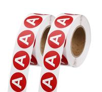 PATIKIL 1" Letter Stickers, 1200Pcs Alphabet Stickers Letter A Round Labels Small Vinyl Self Adhesive Label Circle Decals 2 Roll Capital Initial for Office Home Organize Inventory, Red