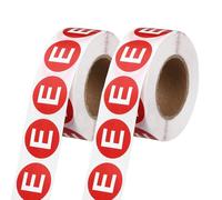 PATIKIL 1" Letter Stickers, 1200Pcs Alphabet Stickers Letter E Round Labels Small Vinyl Self Adhesive Label Circle Decals 2 Roll Capital Initial for Office Home Organize Inventory, Red
