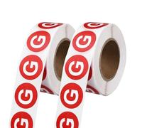 PATIKIL 1" Letter Stickers, 1200Pcs Alphabet Stickers Letter G Round Labels Small Vinyl Self Adhesive Label Circle Decals 2 Roll Capital Initial for Office Home Organize Inventory, Red