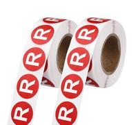 PATIKIL 1" Letter Stickers, 1200Pcs Alphabet Stickers Letter R Round Labels Small Vinyl Self Adhesive Label Circle Decals 2 Roll Capital Initial for Office Home Organize Inventory, Red