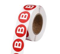 PATIKIL 1" Letter Stickers, 600Pcs Alphabet Stickers Letter B Round Labels Small Vinyl Self Adhesive Label Circle Decals 1 Roll Capital Initial for Office Home Organize Inventory, Red