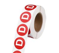 PATIKIL 1" Letter Stickers, 600Pcs Alphabet Stickers Letter D Round Labels Small Vinyl Self Adhesive Label Circle Decals 1 Roll Capital Initial for Office Home Organize Inventory, Red