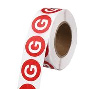 PATIKIL 1" Letter Stickers, 600Pcs Alphabet Stickers Letter G Round Labels Small Vinyl Self Adhesive Label Circle Decals 1 Roll Capital Initial for Office Home Organize Inventory, Red