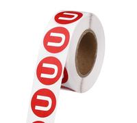 PATIKIL 1" Letter Stickers, 600Pcs Alphabet Stickers Letter U Round Labels Small Vinyl Self Adhesive Label Circle Decals 1 Roll Capital Initial for Office Home Organize Inventory, Red