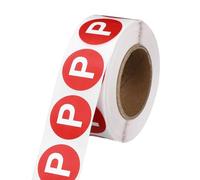 PATIKIL 1" Letter Stickers, 600Pcs Alphabet Stickers Letter V Round Labels Small Vinyl Self Adhesive Label Circle Decals 1 Roll Capital Initial for Office Home Organize Inventory, Red