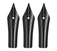 PATIKIL 1 mm Line Width Fountain Pen Nib Replacement, 3 Pack 304 Stainless Steel Special Spare Ink Dip Calligraphy Pen Nib for Drawing Writing Signing, Black(Curved Tip)